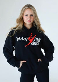 ALDC WORLDWIDE - BLACK HOODIE WITH WHITE AND RED LOGO