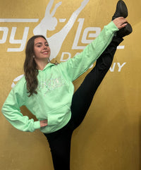 ALDC WORLDWIDE -RHINESTONE LIGHT GREEN HOODIE