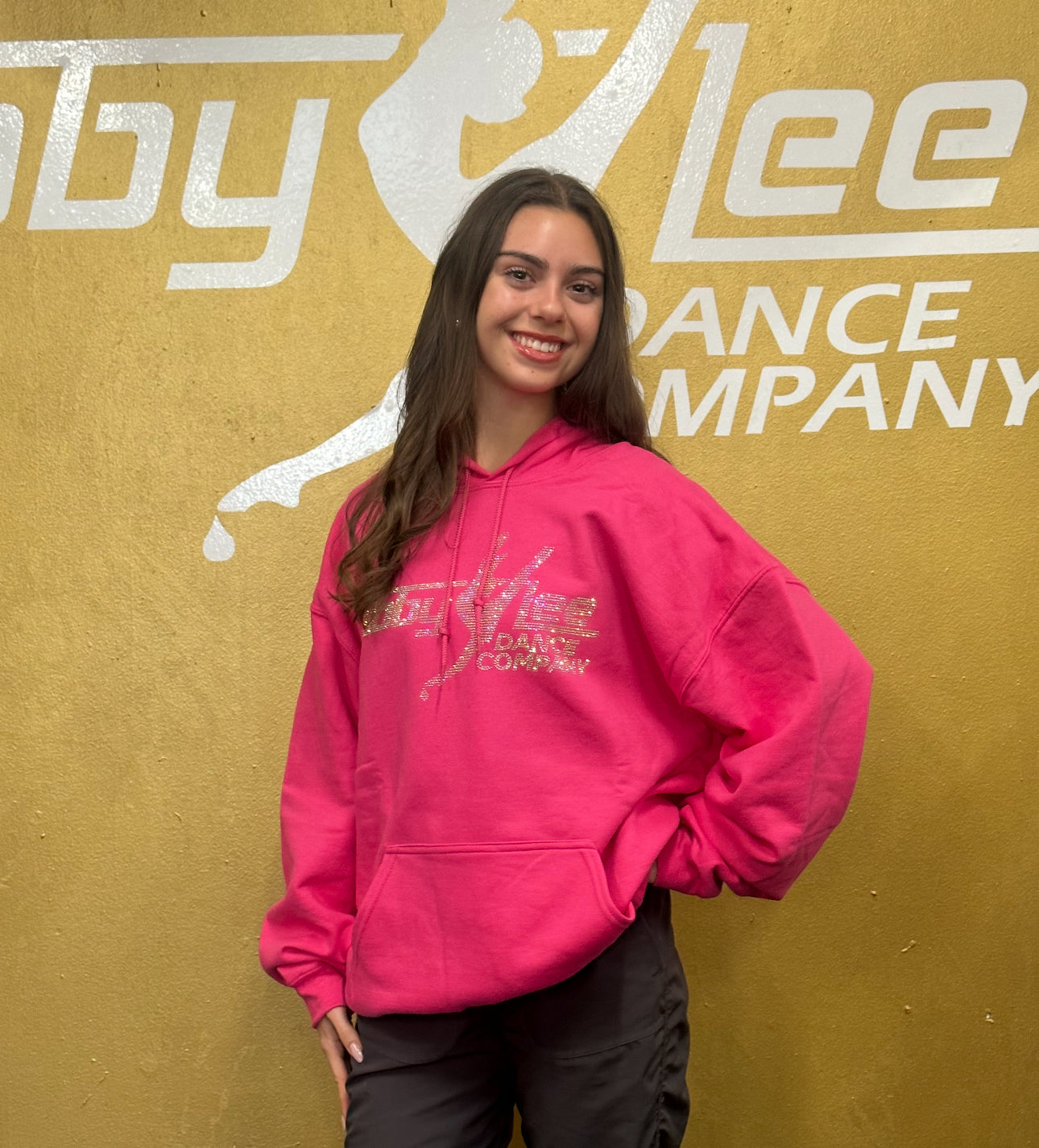 ALDC WORLDWIDE - RHINESTONE HOT PINK HOODIE – Abby Lee Dance Company