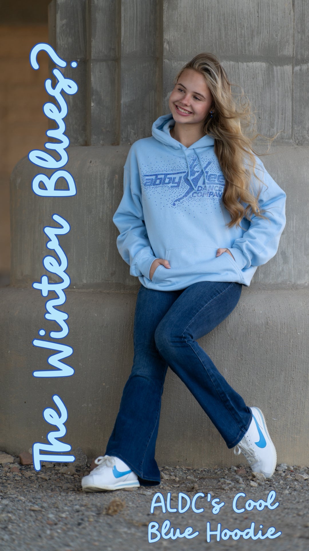ALDC WORLDWIDE - COOL BLUE RHINESTONE HOODIE