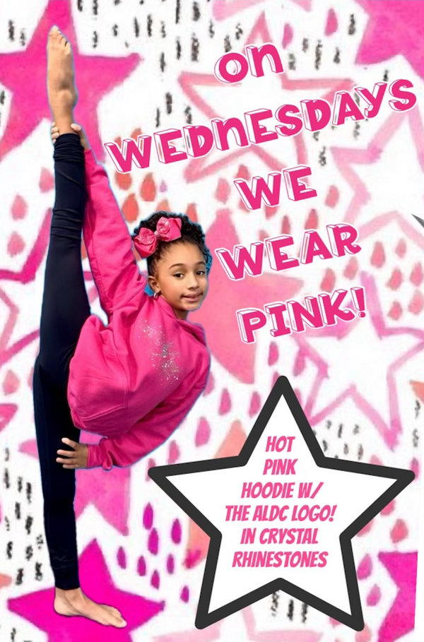 ALDC-NEW Rhinestone Hot Pink Hoodie
